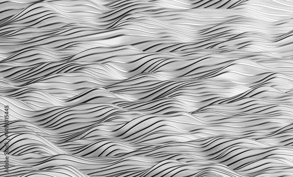 Poster white waveform futuristic background 3d rendering soft focus