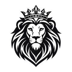 Fototapeta premium black and white Lion head logo design