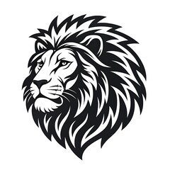 Obraz premium black and white Lion head logo design