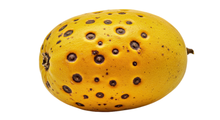 Isolated Yellow Fruit with Brown Speckles - Artistic Rendering of Ripe Organic Produce