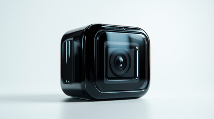 "Minimalist Square Action Camera (JZZ77 Model) with No Screen &ndash; Sleek Tech Gadget Isolated on White Background for Product Photography and Commercial Use"

