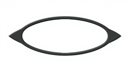 Eleganter, schwarzer ovaler Rahmen mit doppeltem Rand auf wei&szlig;em Hintergrund, ideal f&uuml;r Etiketten, Einladungen oder kreatives Design.