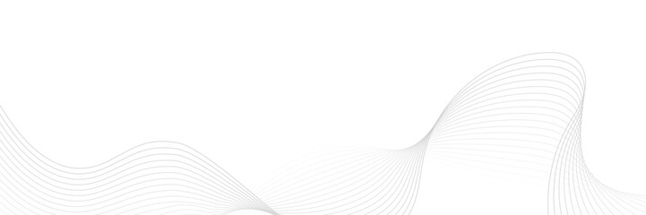 Abstract white and gray background. Abstract linear flowing particles future technology concept abstract wave curve lines banner.  