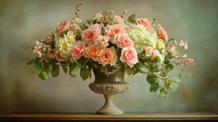 Naklejka premium Vintage floral arrangement