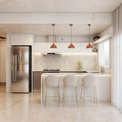 modern kitchen interior with kitchen