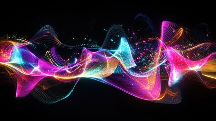Obraz premium Abstract vibrant energy waves