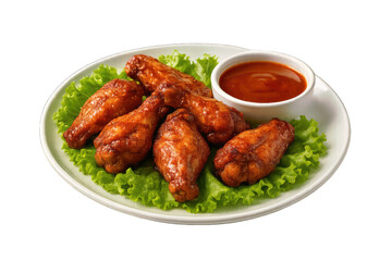 Savory Chicken Wings Delight - Simply Arranged Appetizer, Isolated for Food Promotion