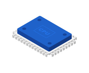 CPU PC. Processor isolated. Central processing system for computer