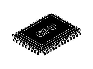 CPU PC. Processor isolated. Central processing system for computer