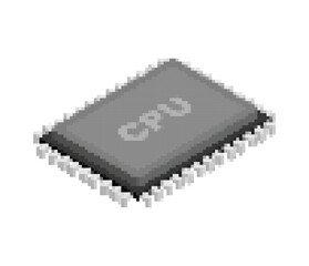 CPU PC. Processor isolated. Central processing system for computer