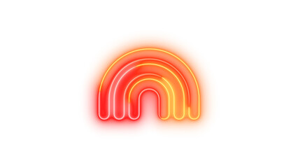 Fototapeta premium Neon rainbow icon glowing with transparent background