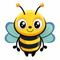 Adorable Cartoon Bee Illustration Happy Insect Character Design