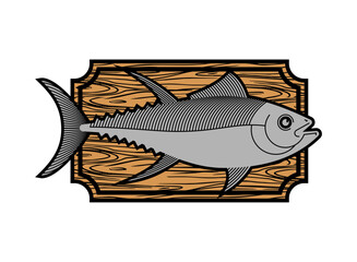 Trophy Fish On Board isolated. Fish interior decor.