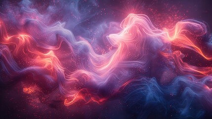 Futuristic Neon Smoke Explosion Abstract Digital Art