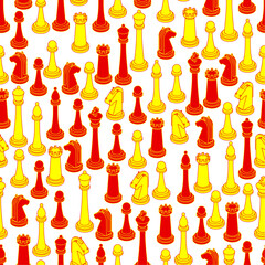 Chess pattern seamless. chess pieces set background