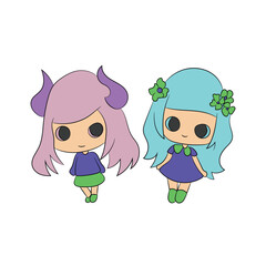 young woman and man people