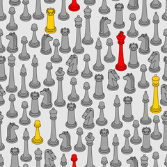 Chess pattern seamless. chess pieces set background