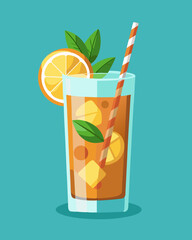 Refreshing Iced Tea with Orange and Mint Garnish