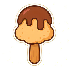 Ice cream cartoon sticker vector