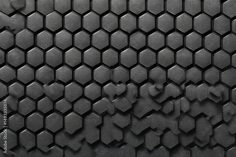 Poster dark hexagon pattern texture close up abstract design background for modern architecture and industr