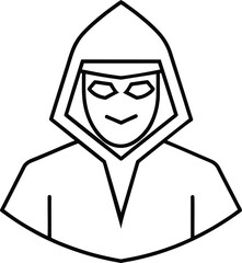 Anonymous Hooded Figure Icon Illustration