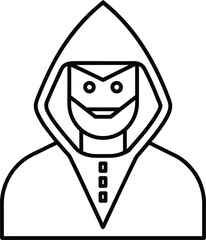 Hooded Figure Icon Minimalist Design