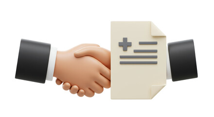 Isolated Handshake with Medical Document Agreement
