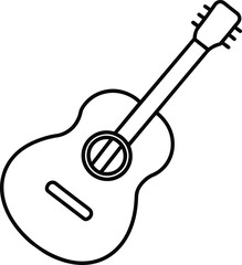 Acoustic Guitar Line Art Music Icon