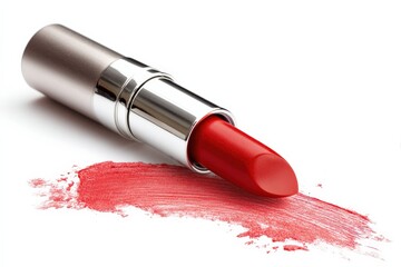 Red lipstick swipe. Beauty and makeup concept.