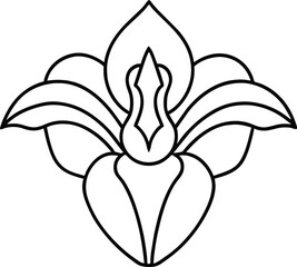 Elegant Black Line Art Flower Design