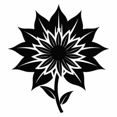 black and white flower vector