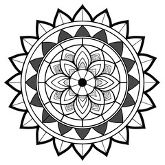 Fototapeta premium Mandala round ornament vector art featuring a floral pattern in a vintage lace design
