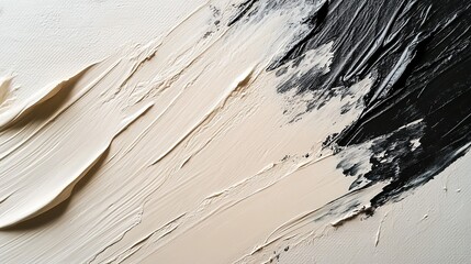 Abstract Beige Black Acrylic Painting Texture Strokes Modern Art Canvas Background Design bold thin image style color   