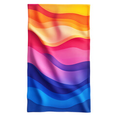 Fototapeta premium Modern Beach Towel with Large Asymmetric Digital Gr Isolated on Transparent Background