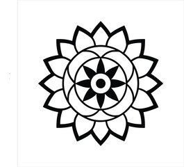 Obraz premium Abstract flower mandala vector illustration design with a floral pattern in a round ornament, a symbol of nature and decoration