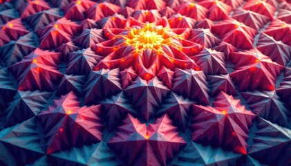 Intricate tessellation of geometric shapes in vibrant hues , surface, vibrant, graphic