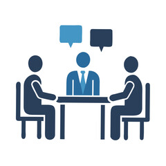 Professional business meeting icon transparent background clean cutout