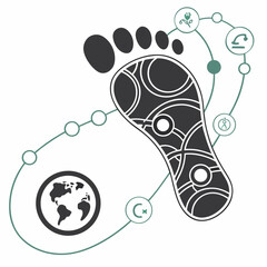 Carbon footprint reduction sustainable lifestyle eco friendly earth