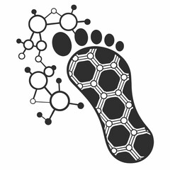Obraz premium Footprint molecular structure science technology innovation
