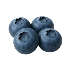 Fresh ripe blueberries isolated on a transparent background, perfect for food packaging, healthy eating concepts, organic fruit advertising, or summer dessert design