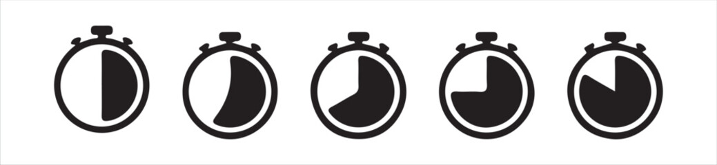 Time and clock, calendar, timer line icons. Horizontal  of analog clock icon symbol . Circle arrow icon, Victor illustration, Eps 10.