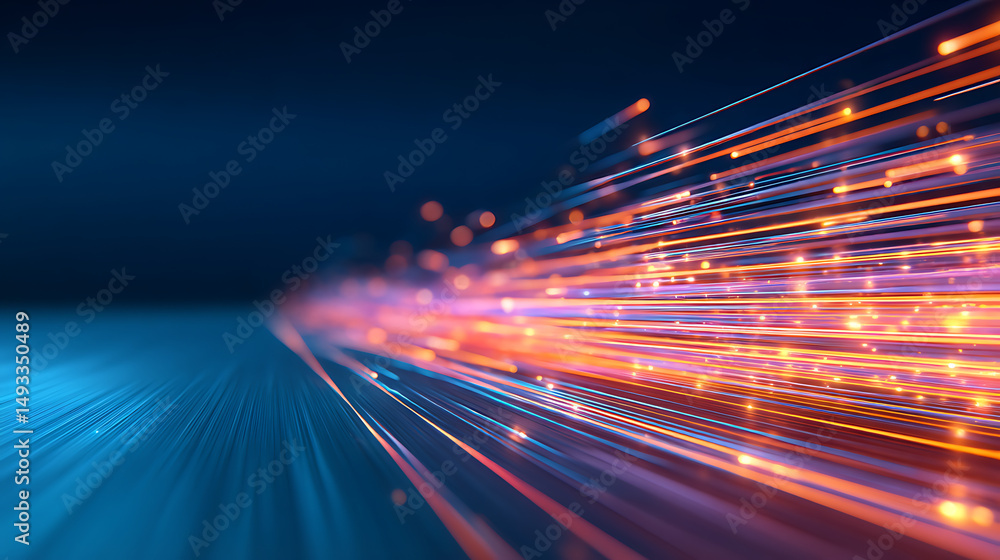 Poster creative high-speed motion arrow on dark backdrop. dynamic energy and technology concept. 3d renderi