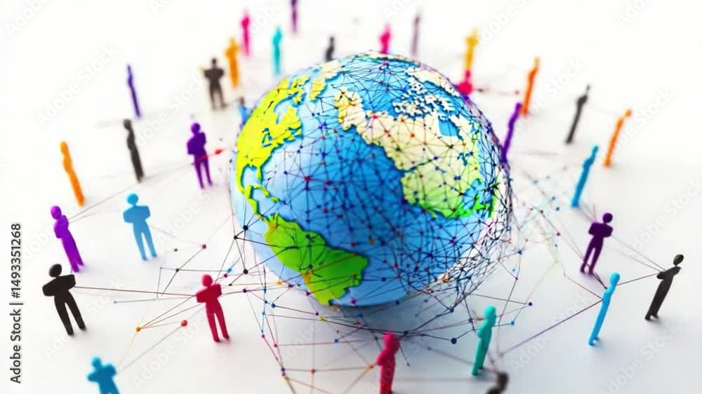 Poster global connection: a captivating illustration symbolizing global collaboration and interconnectednes