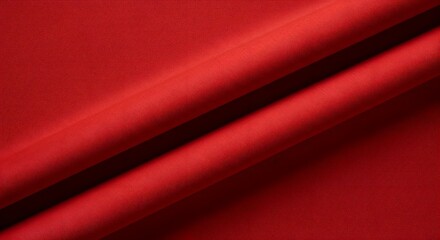 Red Fabric Drape - Close-up Texture and Soft Folds