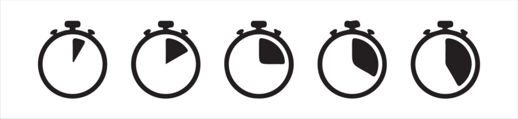 Time and clock, calendar, timer line icons. Horizontal  of analog clock icon symbol . Circle arrow icon, Victor illustration, Eps 10.
