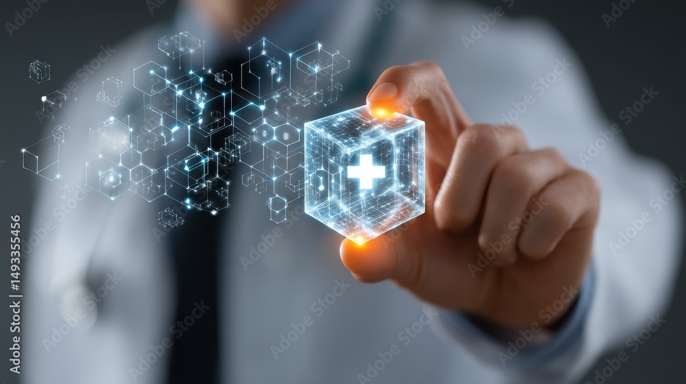 Poster transforming digital healthcare platforms through innovative technology and data integration to unlo
