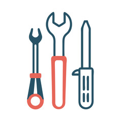 Professional tool icons set isolated cutout transparent background