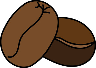  Two cartoon coffee beans illustration. Simple and cute.