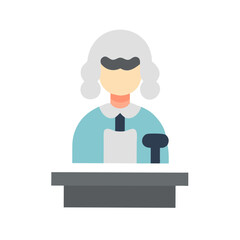 Professional judge icon cutout isolated on white background