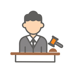 Professional judge gavel icon cutout transparent background